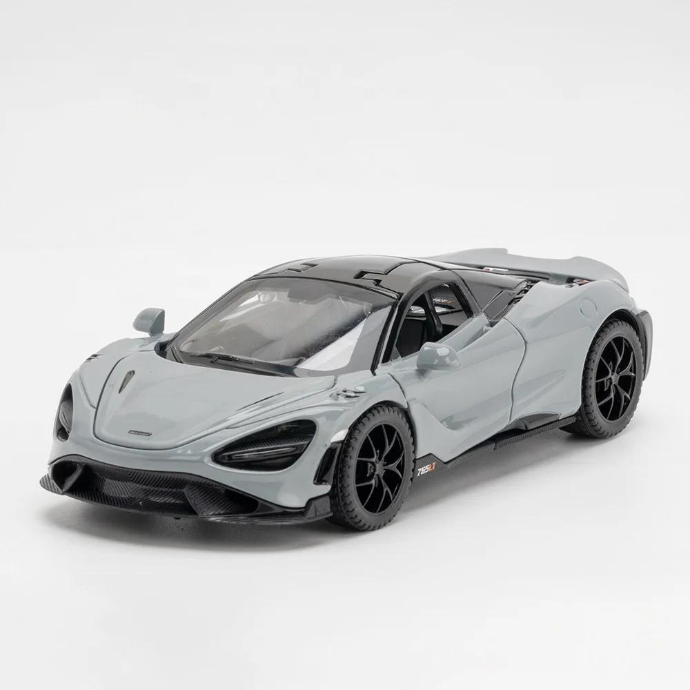 1:Масштаб 1:32 720S 765LT Модель Игрушечного Автомобиля Оттяни Назад Звук Свет Поднимающееся Заднее Крыло Машина Металлические Литые Модели Суперкар Подарки для Детей