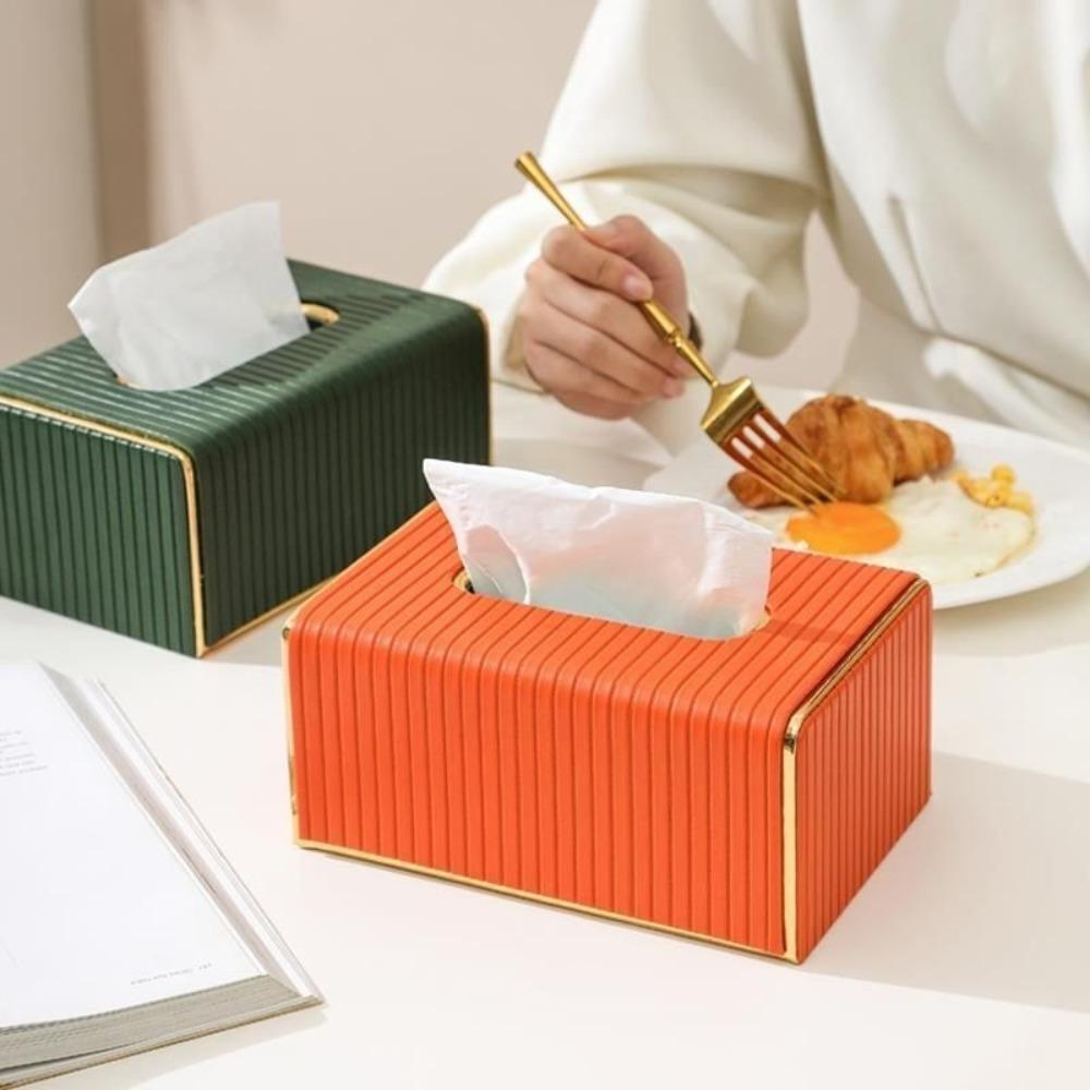 High Quality Streak Tissue Box Exquisite Paper Storage Container Modern Napkin Holder  Living Room