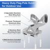 Flag Pole Holder for Outside House, Heavy Duty 1" Flag Pole Mounting Bracket, Aluminum Rustproof Flagpole Bracket Wall Mount with Stainless Hardware
