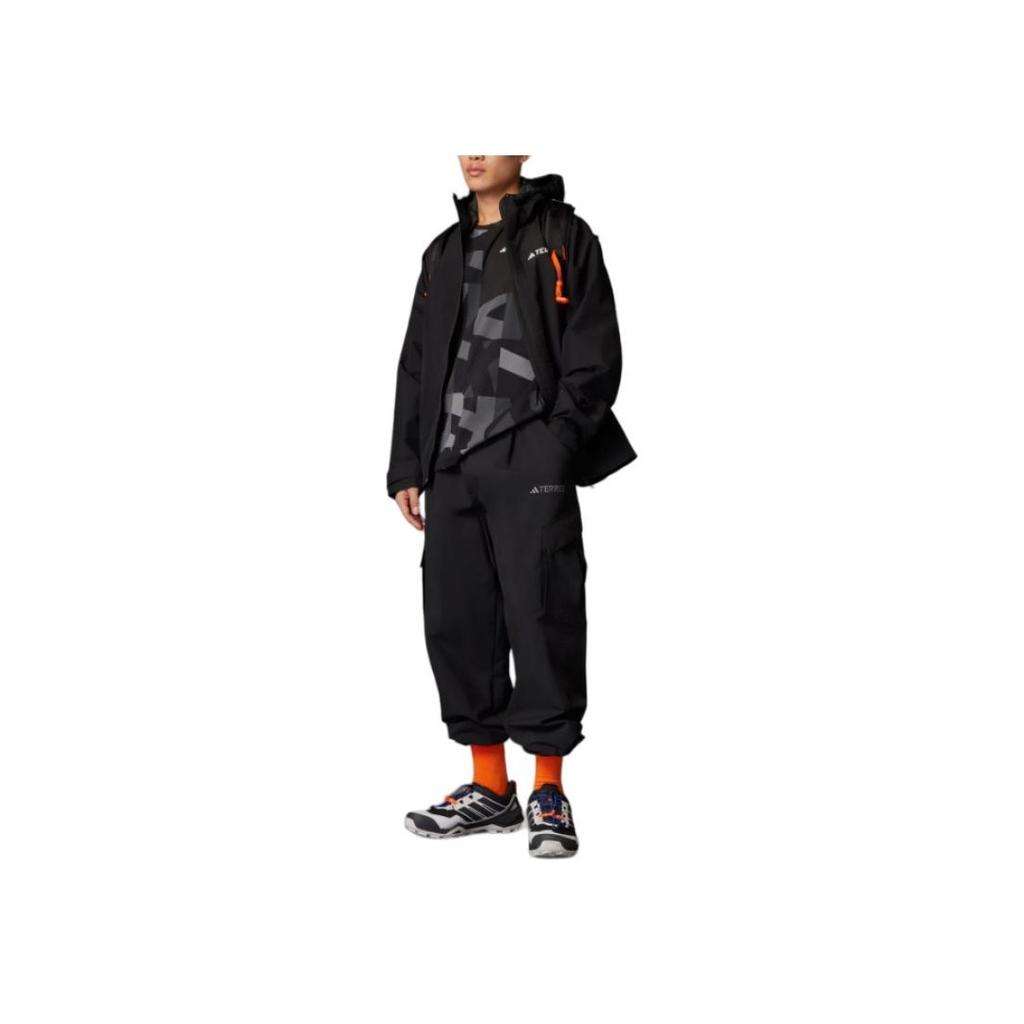 Adidas Logo Embroidered Elastic Cargo Pants Men Pants Black JF3715