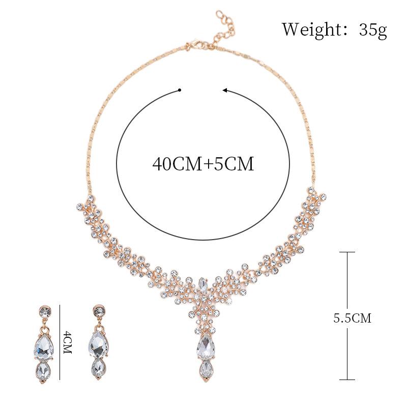 GemChic Женские новые изысканные полые сплавные веточки кристаллов стразы капли ключицы ожерелье серьги комплект из двух предметов на день рождения Рождество ювелирные изделия подарок