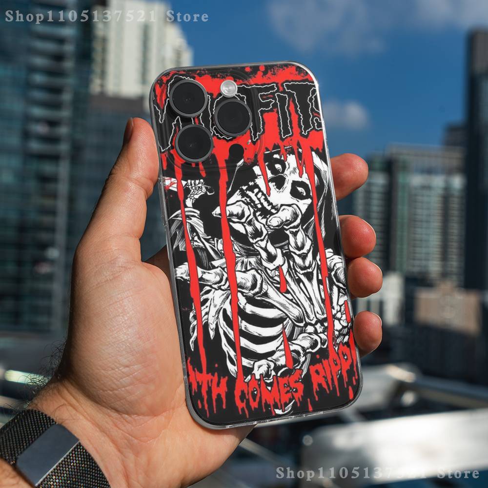 M-Misfits Rock Phone Case For iPhone 17,16,15,14,13,12,11 Pro,Max,Plus,XR,Mini,E Clear Full-coverage Soft Cover