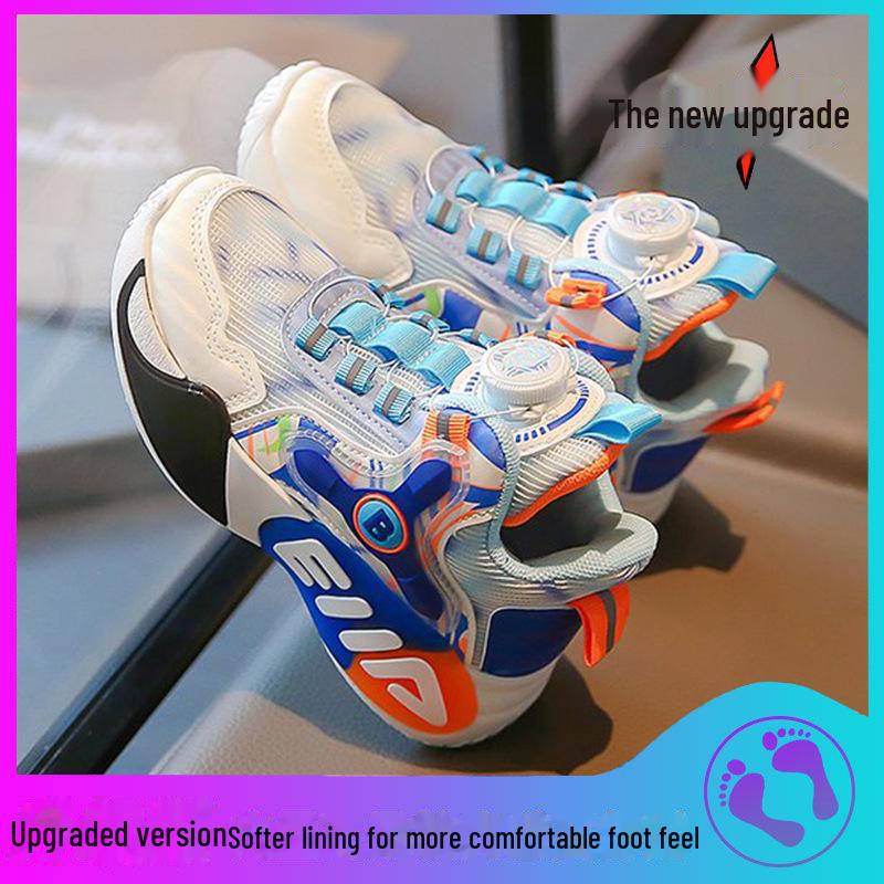 Spring/Autumn 2025 Kids' Sports Shoes: Breathable Mesh with Rotating Buckle for Girls & Boys