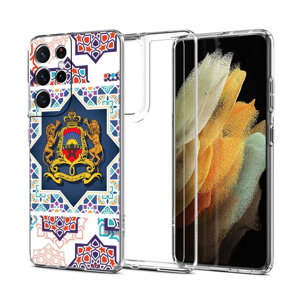 Флаг Марокко Maroc Марокко Паспорт Чехол для телефона для Samsung Galaxy S25 S24 Plus S23 FE S22 S21 S20 Ultra 5G S10 S10E Прозрачный чехол