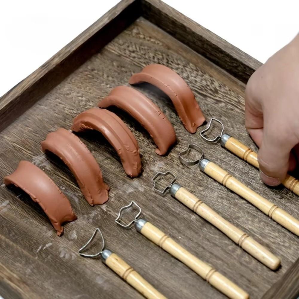 5 шт./комплект Сменные Инструменты для Керамики Текстура Скульптура DIY Поделка Ручка для Чайника Инструмент для Соскабливания Инструмент для Лепки из Глины