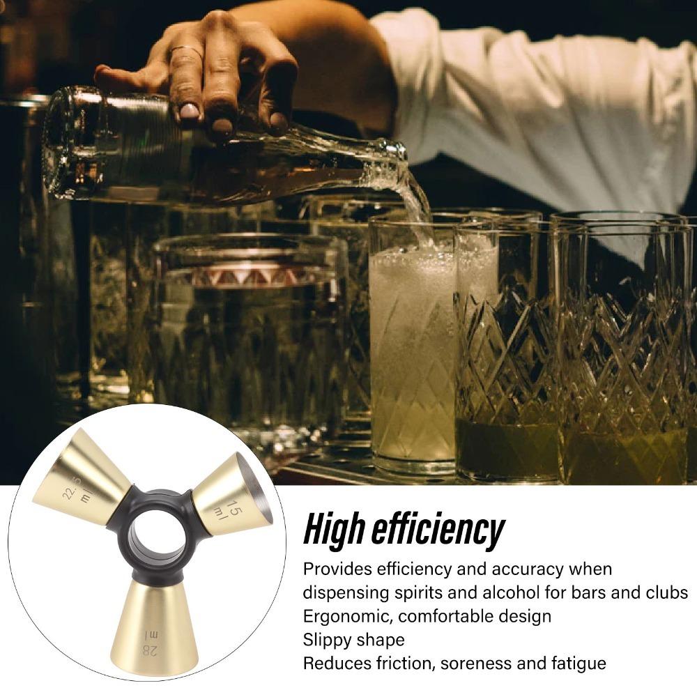 304 Stainless Steel Wine Measuring Device Ergonomic Design Triple Jigger  Kitchen
