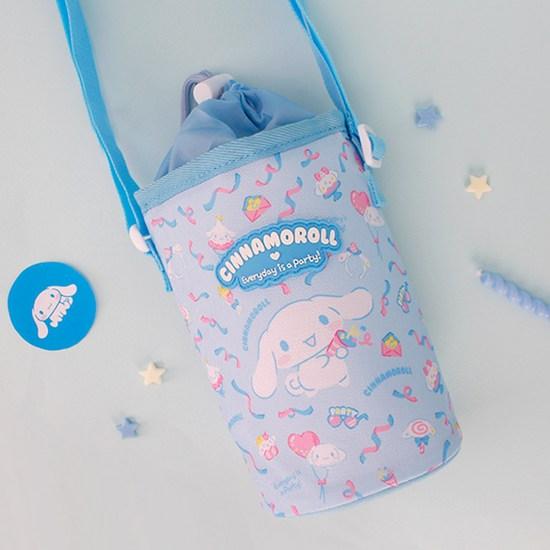 Sanrio Cinnamoroll Daily Water Bottle Pouch Water Bottle Pocket Cross Bag, Blue, 1 Piece, a Popular Character In Korea