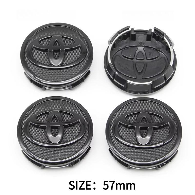 57mm 62mm ABS Chrome Wheel Center Hub Caps 4Pcs Set for Toyota Corolla RAV4 Camry Yaris C-HR Prado Prius Levin Car Accessories