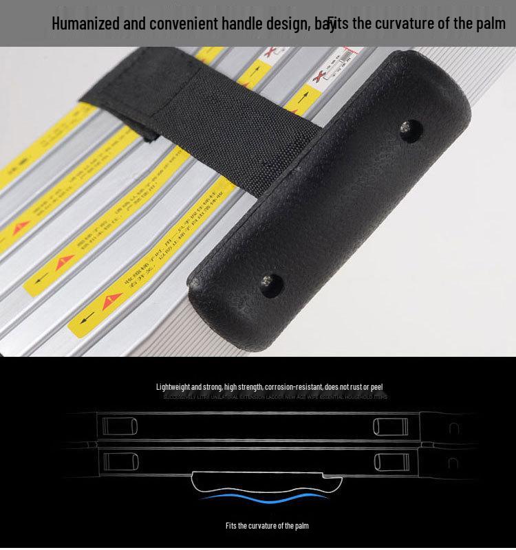 Портативная алюминиевая телескопическая лестница-стремянка - Многоцелевая, складная, односторонняя для бытового или инженерного использования