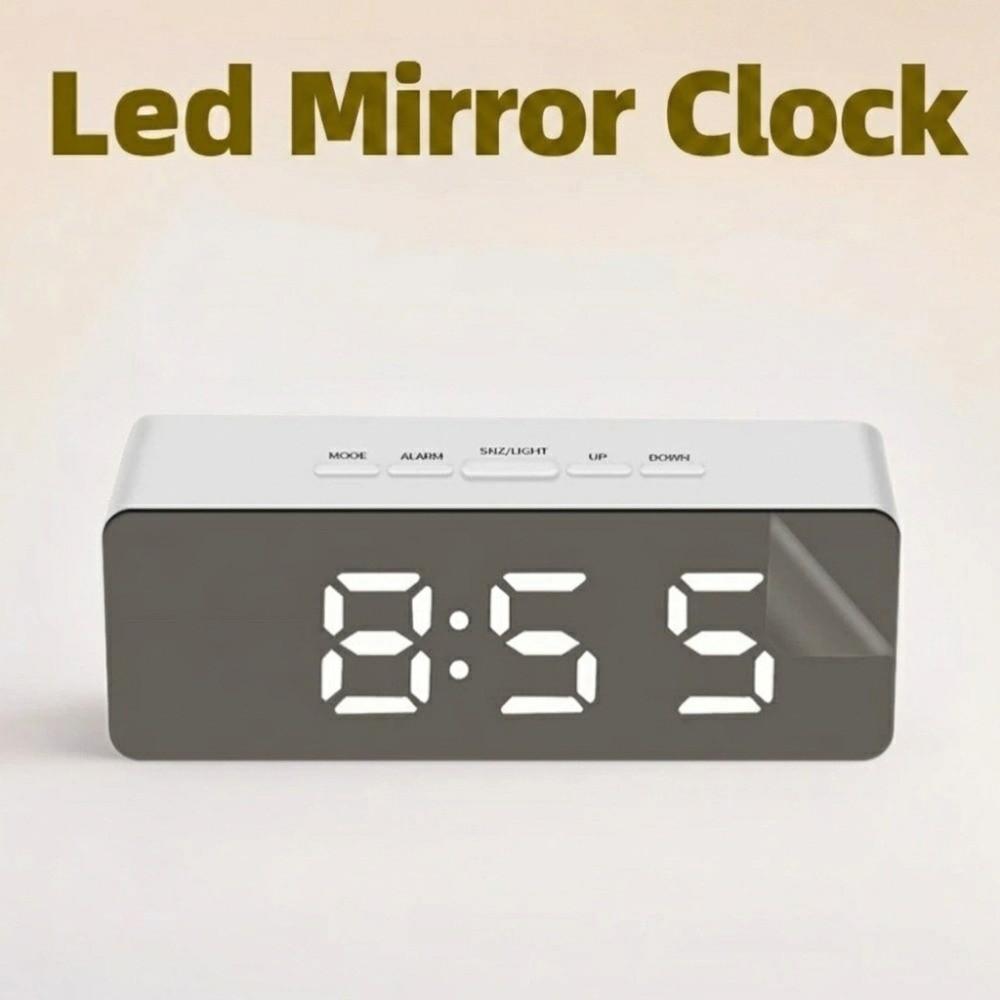 Smart Digital Alarm Clock Night Light Mirror Clock Fashion Desktop Table Clock Bedroom