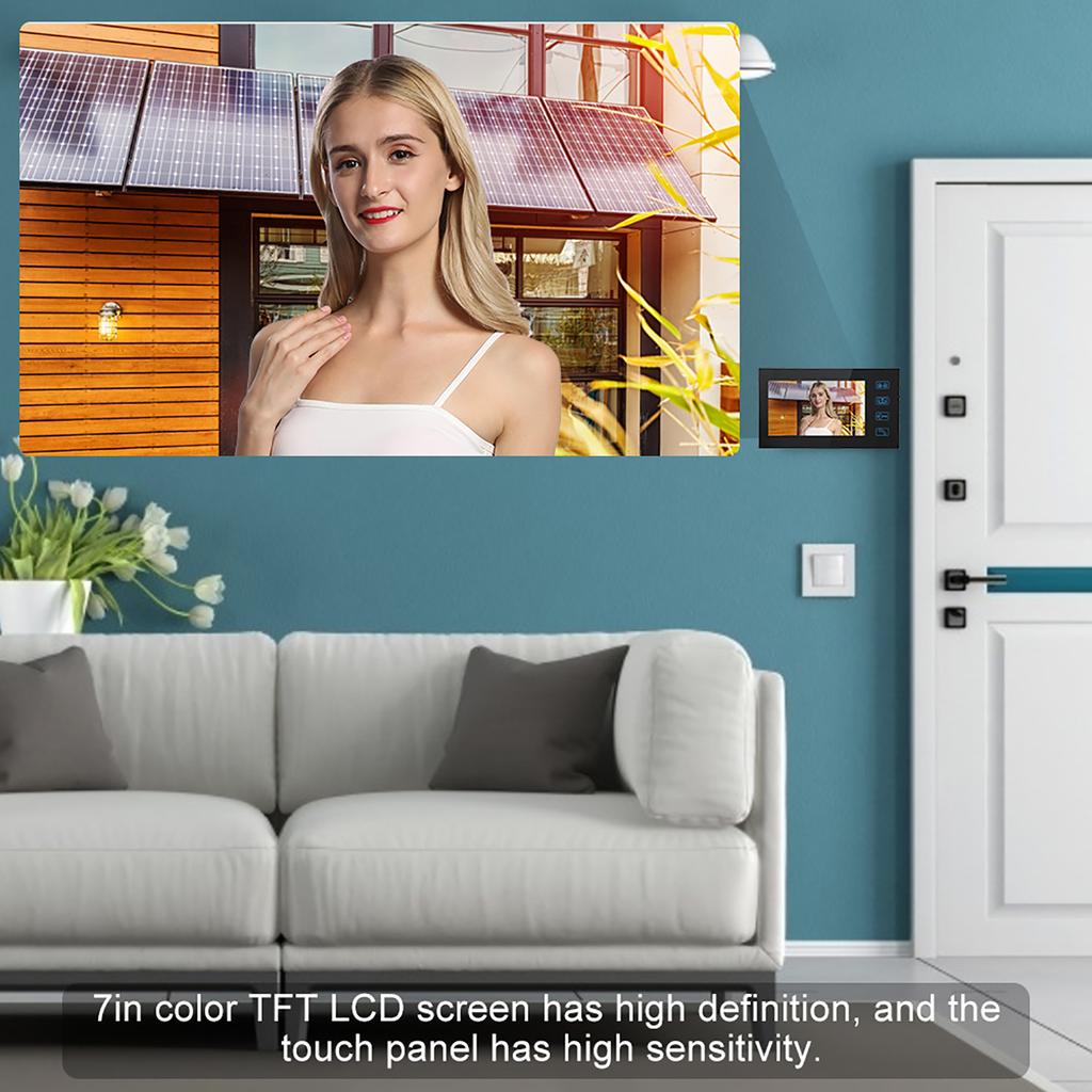 7in Video Intercom 2 Monitors Touch Doorphone Night Vision Access Doorbell System