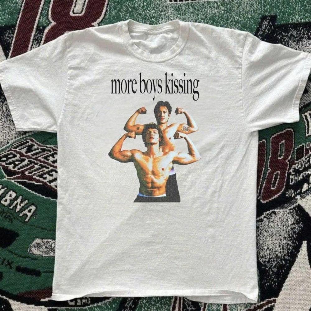 More Boys Kissing white T Shirt Full Size S3XL Unisex T-Shirt