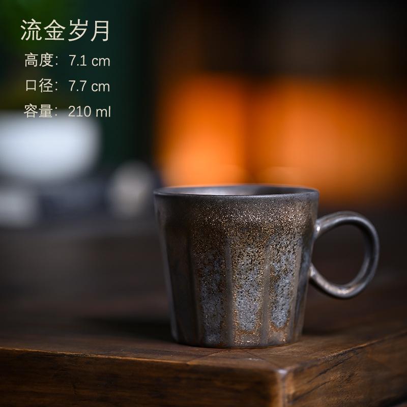 Керамическая кофейная чашка Ретро чашка для латте Японская чашка для кофе ручной заварки Пара для послеобеденного чая Офисная чашка