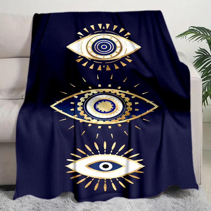 1PC All-Seeing Eye theme printed blanket, all season lightweight home office outdoor nap multifunctional blanket A9