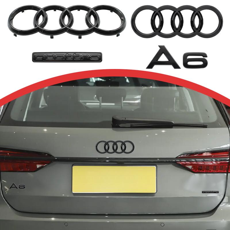 4Ring Logo Car Styling Hood Front Grill Emblem Rear Trunk Emblem For A A6 2020 2021 2022 2023 Quattro Sline Badge Accessories