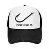 Punk Unisex Funny Fishing Just Fish It Trucker Hat Adult Fisherman Gift Adjustable Baseball Cap WoUnisex Unisex Outdoor Snapback Hats