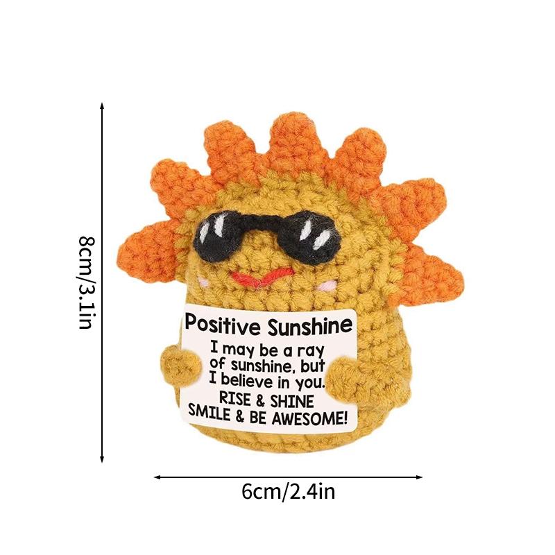 Positive Potato Desk Accessories Crochet Ornament Kawaii Woven Figurine Desktop Offices Accessories Gift for Children Room Decor