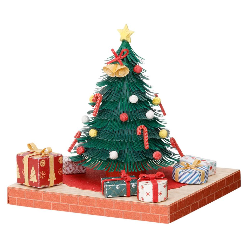Kawada Paper Nano 360 Christmas Tree PS-17, 0.7 x 12 x 17 cm, Ages 12 and Up, Paper Craft Kit, Miniature Kit, Interior Decoration, PS-17