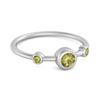 Peridot Triple Bezel-Set Ring - 925 Sterling Silver