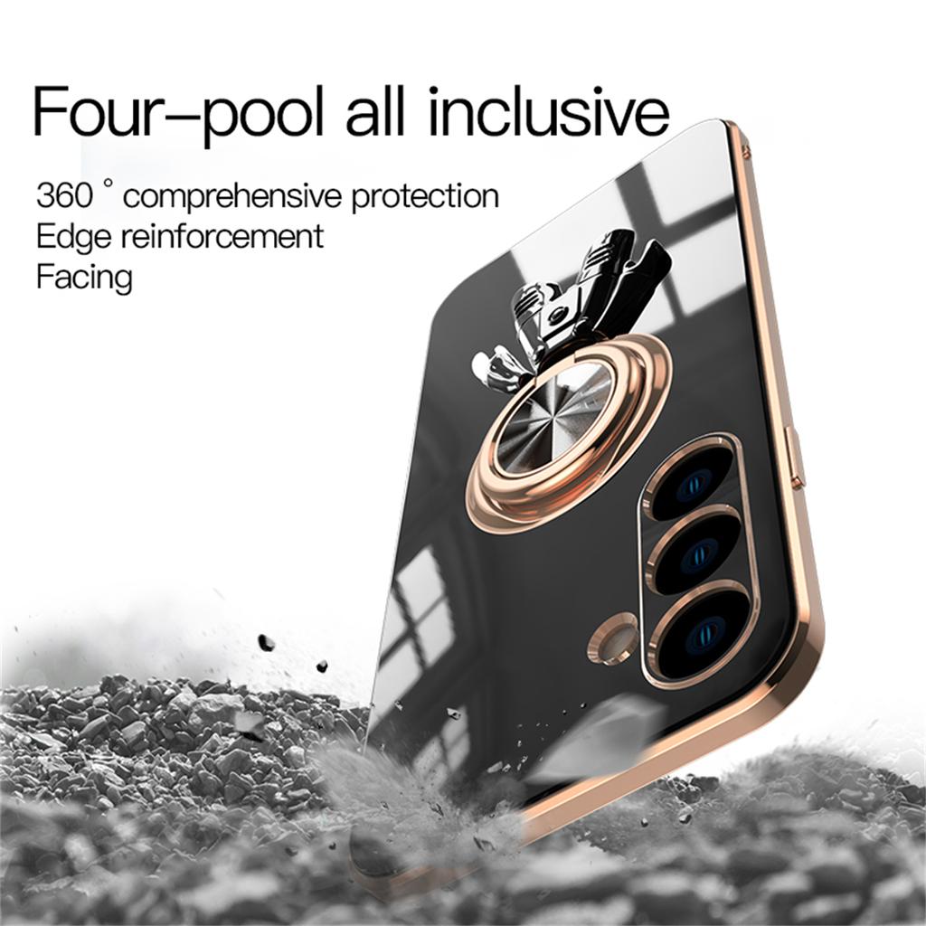 Роскошный чехол с квадратным покрытием Samsung для Samsung Galaxy S23 S24 S22 S20 Ultra S23Plus S22, противоударный чехол с кольцом-держателем