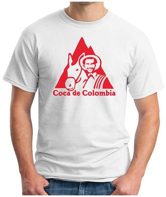 Футболка унисекс Coca-De-Colombia-Red Cafe De Colombia Kokain Cocaine Medellin El Chapo Miami Fun Parody Geek