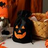 Durable Non-woven Packaging Bags 5 Pcs Halloween Treats Bag, Fabric Pumpkin Candy Holiday Decoration Accessories for Home Drawstring Snack Goodie