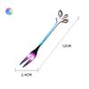 HANYANG Вилка для фруктов из нержавеющей стали с золотыми листьями Креативная вилка из нержавеющей стали Ложка Красочная ложка для перемешивания кофе