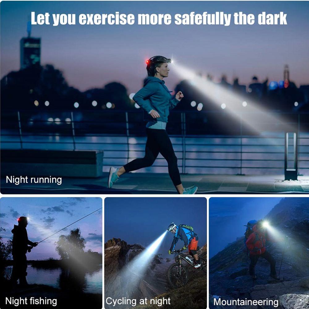 Мощный светодиодный индуктивный T6 фокусируемый телескопический высокой яркости из алюминиевого сплава уличный водонепроницаемый налобный фонарь с высоким люменом