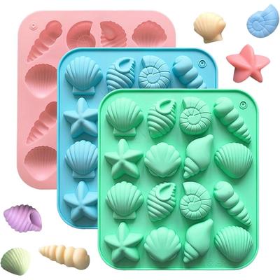 Силиконовые формы для шоколада «Морская ракушка», формы для выпечки торта на океанскую тематику, для конфет, мастики, кексов, печенья, десертов, DIY принадлежности