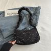 Sweet Pleated Large Capacity Star Fabric Shoulder Underarm Dumpling Bag For Daily Commute