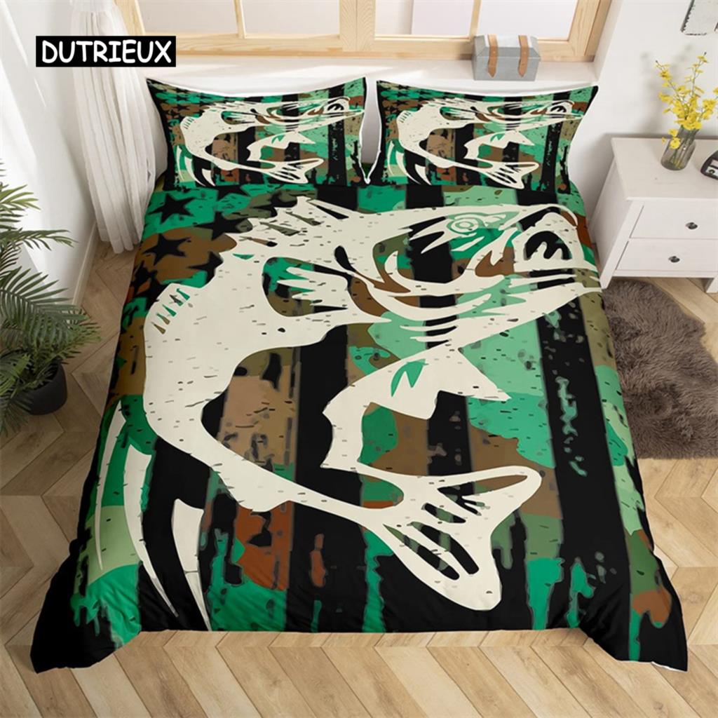 Пододеяльник с изображением рыбы-меч «Марлин» Kawaii Marine Life, комплект постельного белья из микрофибры, тема океана, большая рыба-щука, пододеяльник для односпальной кровати, двуспальная кровать