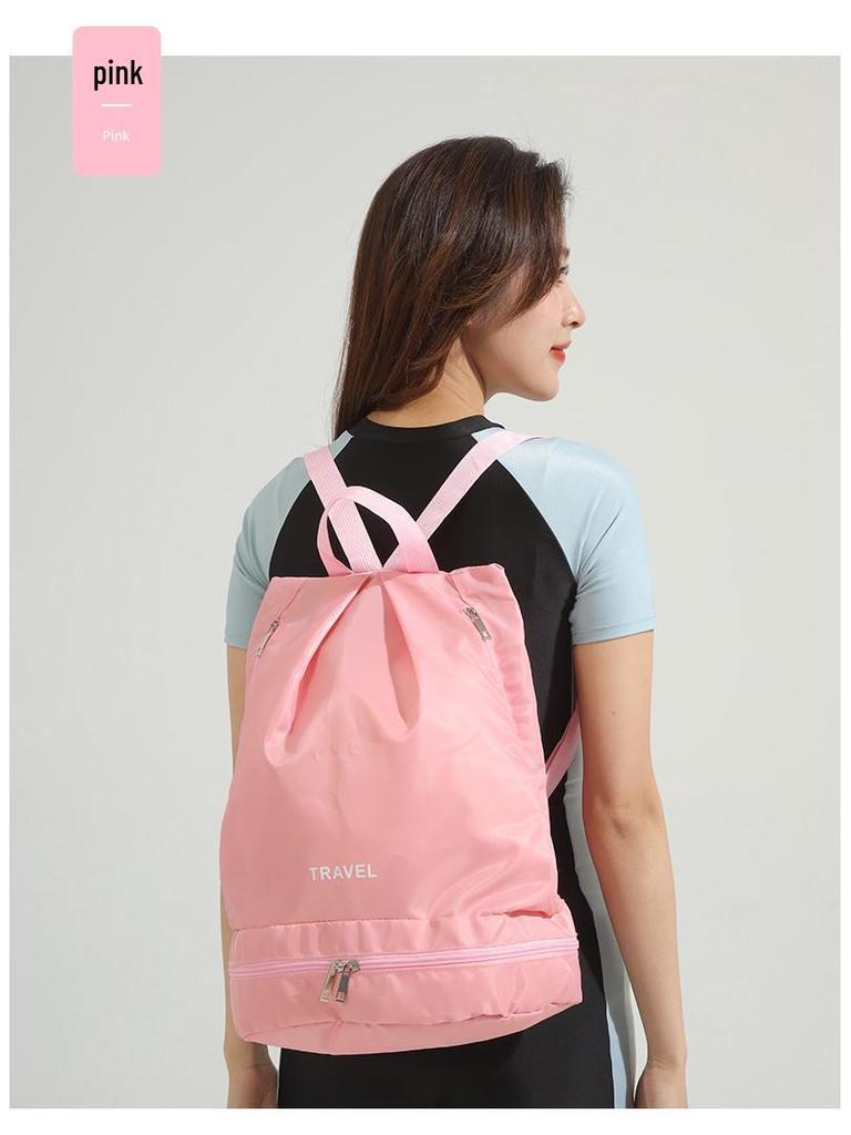 Women's Large Capacity Gym and Swim Bag - Drawstring, Dry/Wet Separation, for Short Trips and Sports