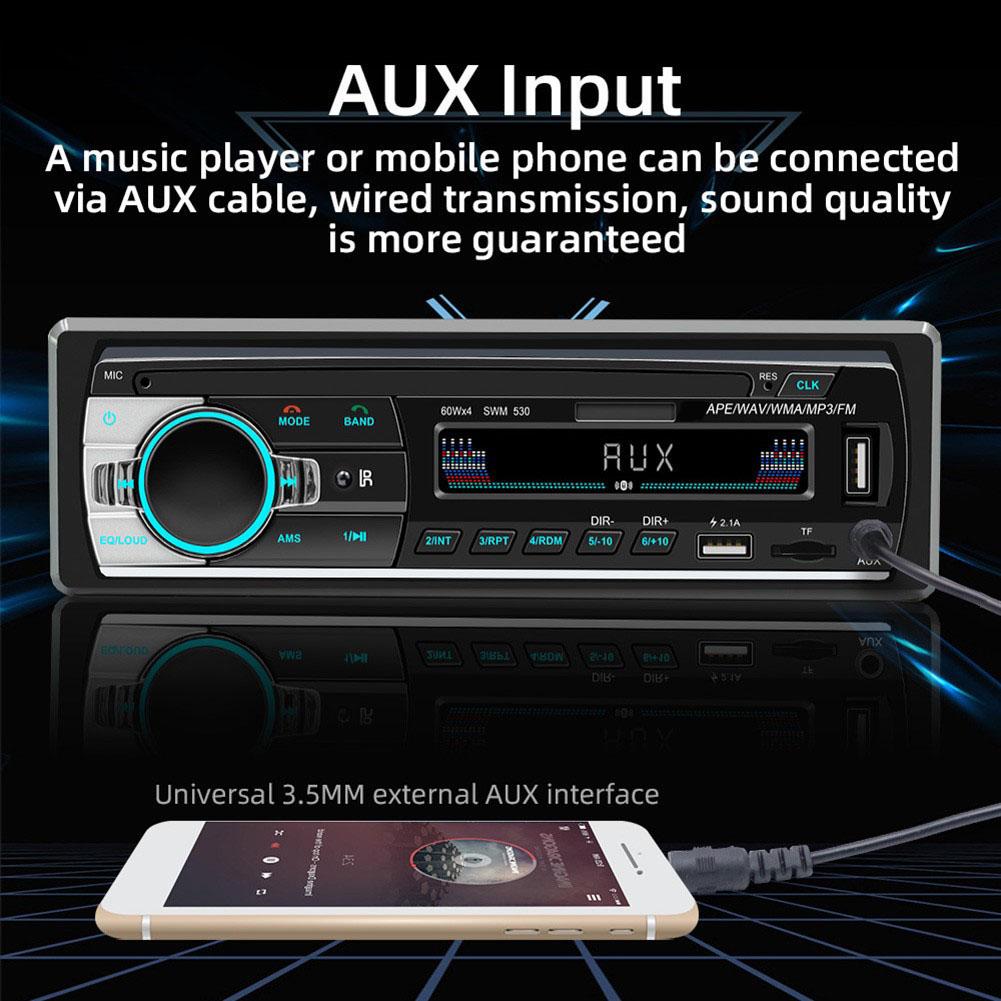 1 DIN автомагнитола Радиоприемник для автомобиля MP3-плеер USB Автомобильный аудиопроигрыватель Интерфейс 12 Pin Быстрая зарядка USB Четырехканальный выход