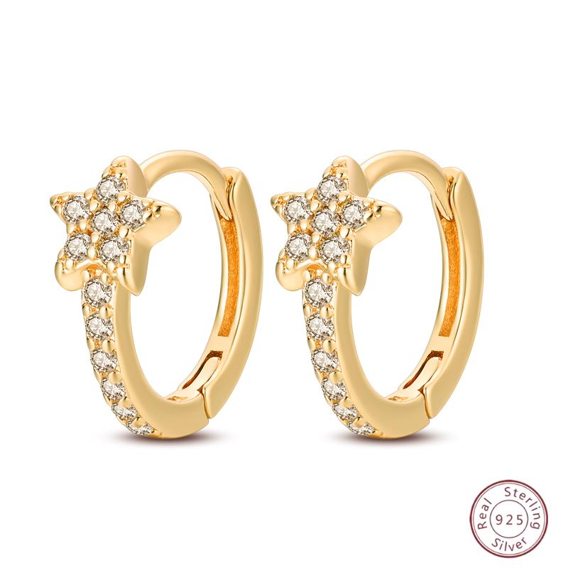 Серьги-кольца из серебра 925 пробы, минималистичные, золотые, круглые, модные, с застежкой-пряжкой с цирконием, свадебные украшения, подарок для женщин