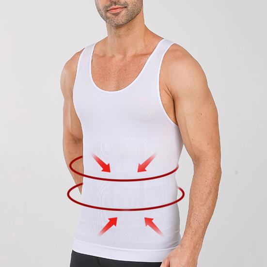 Мужской жилет для фитнеса с U-образным вырезом, без рукавов, корсет для утяжки живота, однотонный, с поддержкой спины, компрессионные топы для тяжелой атлетики