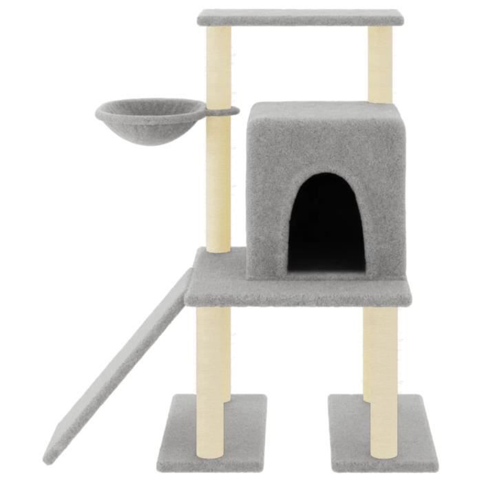 VidaXL Arbre à chat avec griffoirs en sisal Gris clair 96,5 cm 172077