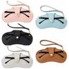 Hanging Neck PU Leather Glasses Bag Printing Sunglasses Eyeglass Bag Glasses Storage Bag  Outdoor