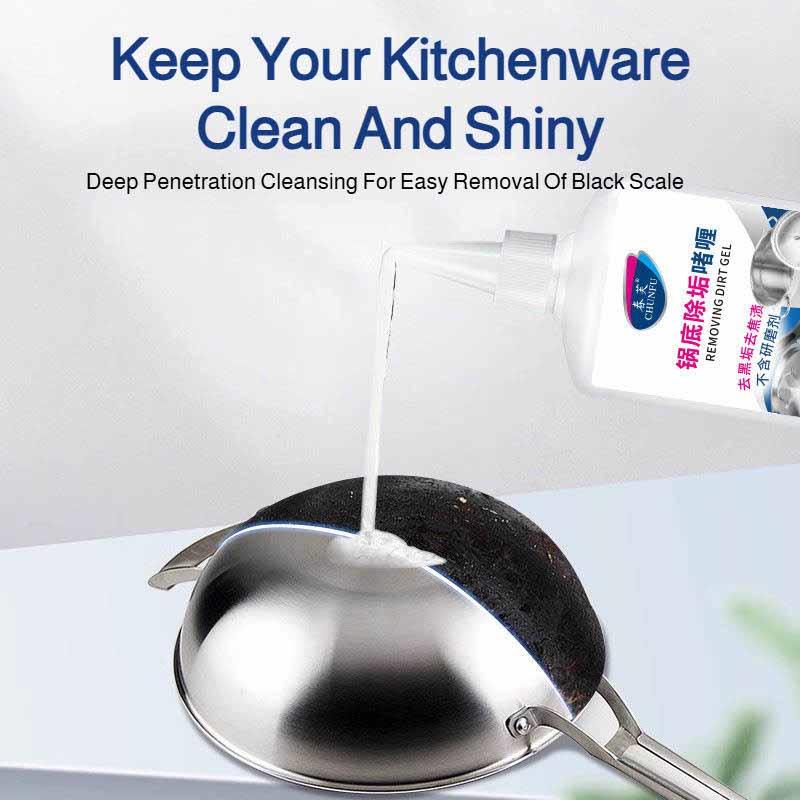 Мощное средство для чистки кастрюль и сковородок из нержавеющей стали Сильный обезжириватель и гель для удаления черного нагара Средство для очистки пригоревшего дна посуды