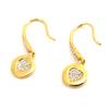 Les Trésors De Lily [L4695] - White Gold 'Love' Gold Plated Earrings - 26x8 Mm