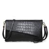 Fashion Lady Black Crocodile Pattern Clutch Bag Women Shoulder Messenger Bag
