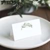 WTEMPO Greenery Place Cards Blank for Name Food Table Setting Dinner Party Seating Wedding Reception Buffet Tent Rustic Green Leaves - Set of 50