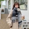 New Autumn and Winter Scottish Style Extra Long Wool Warm Outer Fringed Shawl Soft Plaid Scarf for Women