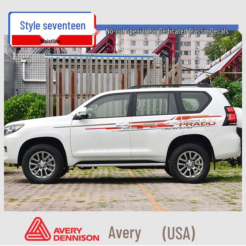 Toyota Prado 10-22 Модели Автомобильная Полоса на Кузов Наклейка на Поясную Линию.