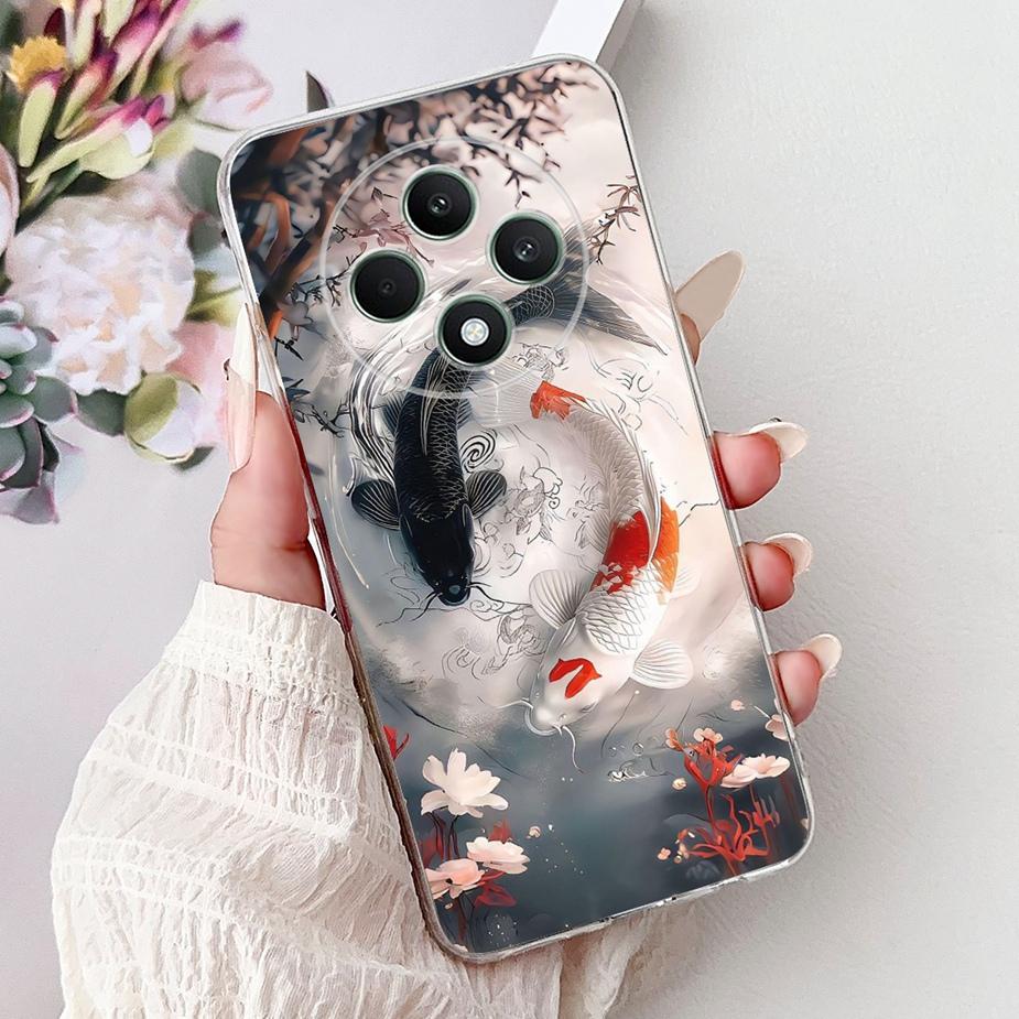 Чехол для Oppo Reno 12F 5G Reno12 FS CPH2637 Цветы Расписная Крышка Мягкий Силиконовый Чехол Для Oppo Reno12 F 4G Reno12F Корпус