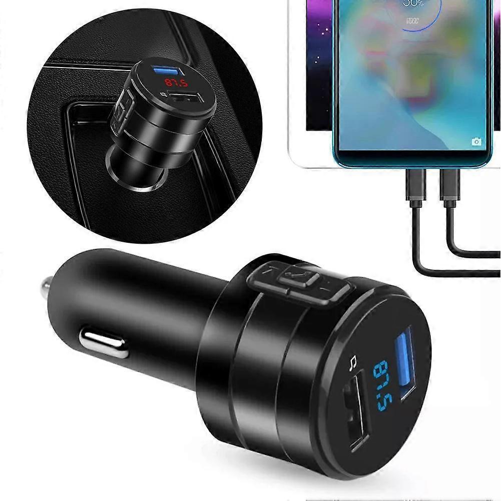 Car Charger Transmitter Bluetooth 5.0 Cars Dual USB Port Cars FM Transmitter