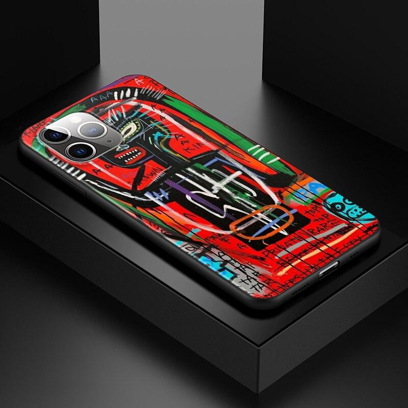 Мягкий черный чехол для телефона Jean Michel Basquiat Art Graffiti для Apple iPhone 13 12 11 SE XS XR X 7 8 6 5 S mini Plus Pro MAX 2020