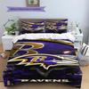 Baltimore Ravens Pattern Bedding Set Quilt Cover Pillowcase Home Decor Gift (1 * duvet cover + 2 * pillowcase, without core)