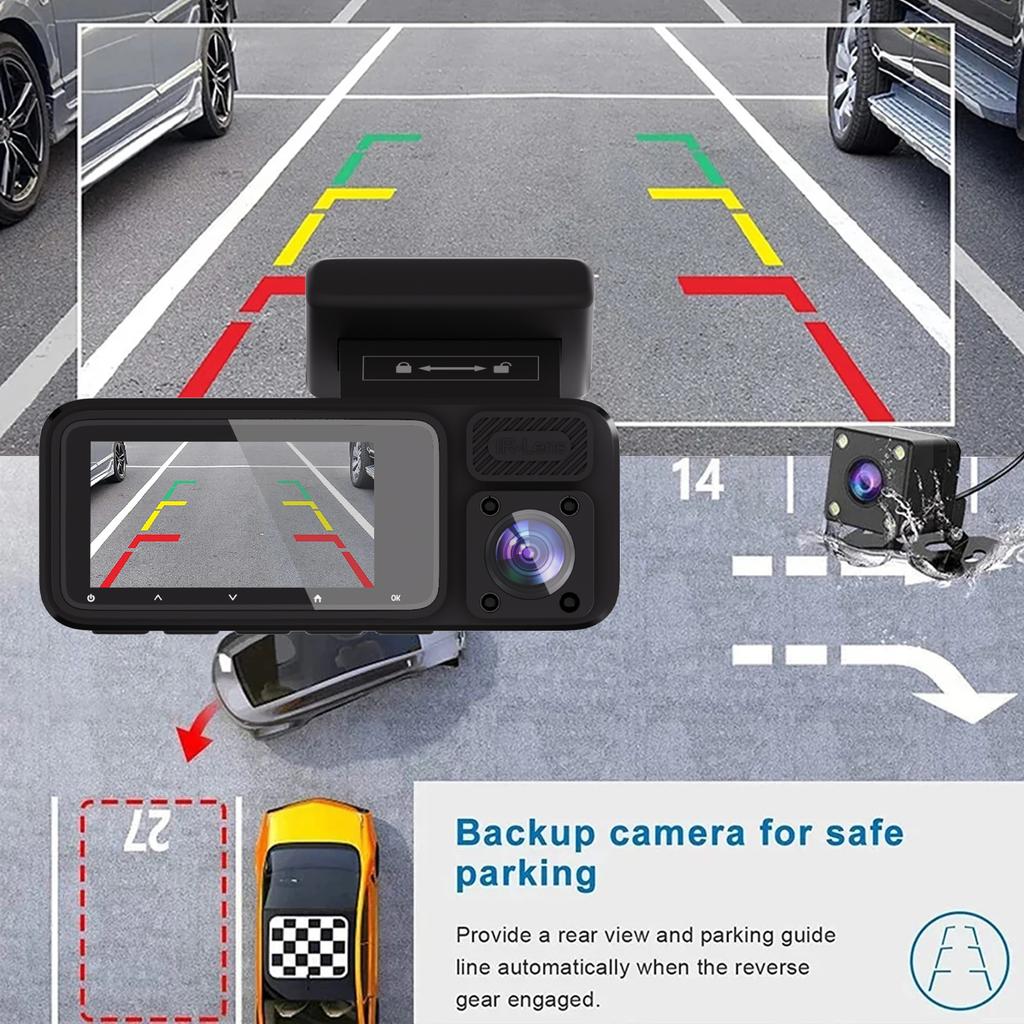 3 Channel WIFI Dash Cam HD 1080P Car Dvr Interior Vehicle Three Way Camera Mini DVRs Recorder Video Registrator Dashcam Camcord