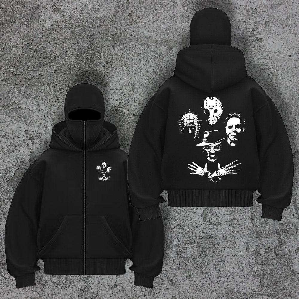 Трендовый бренд Бархатный двойной капюшон Уникальный дизайн Толстовка с капюшоном для осени и зимы, Новая унисекс свободная толстовка Y2K