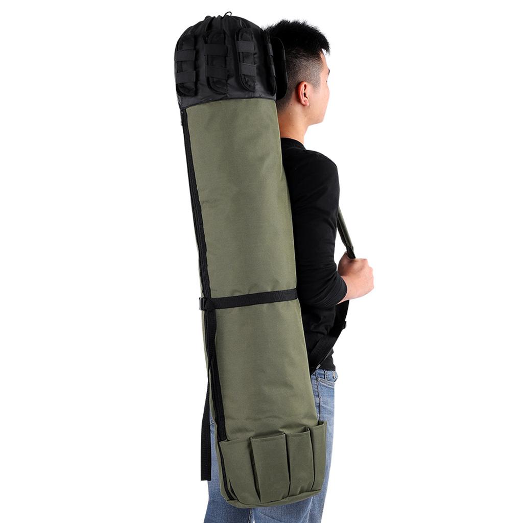 Outdoor Fishing Rod Pole Reel Lures Box Tackle Storage Bag Shoulder Strap (Black)
